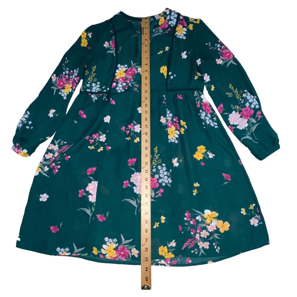 Old Navy Boho Women’s XS Green Floral Lightweight Peasant Dress - Picture 6 of 12